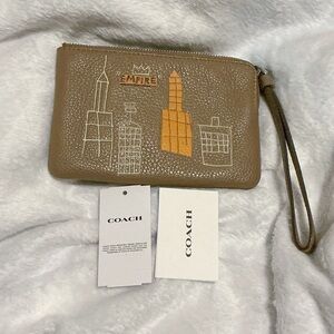 Jean-Michel Basquiat x Coach City Corner Zip Leather Wristlet Wallet